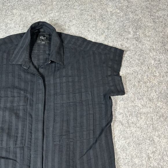 Rails Cito Stripe Button Front Linen Blend Shirt Women's Small Beachy Vacay - Picture 2 of 8